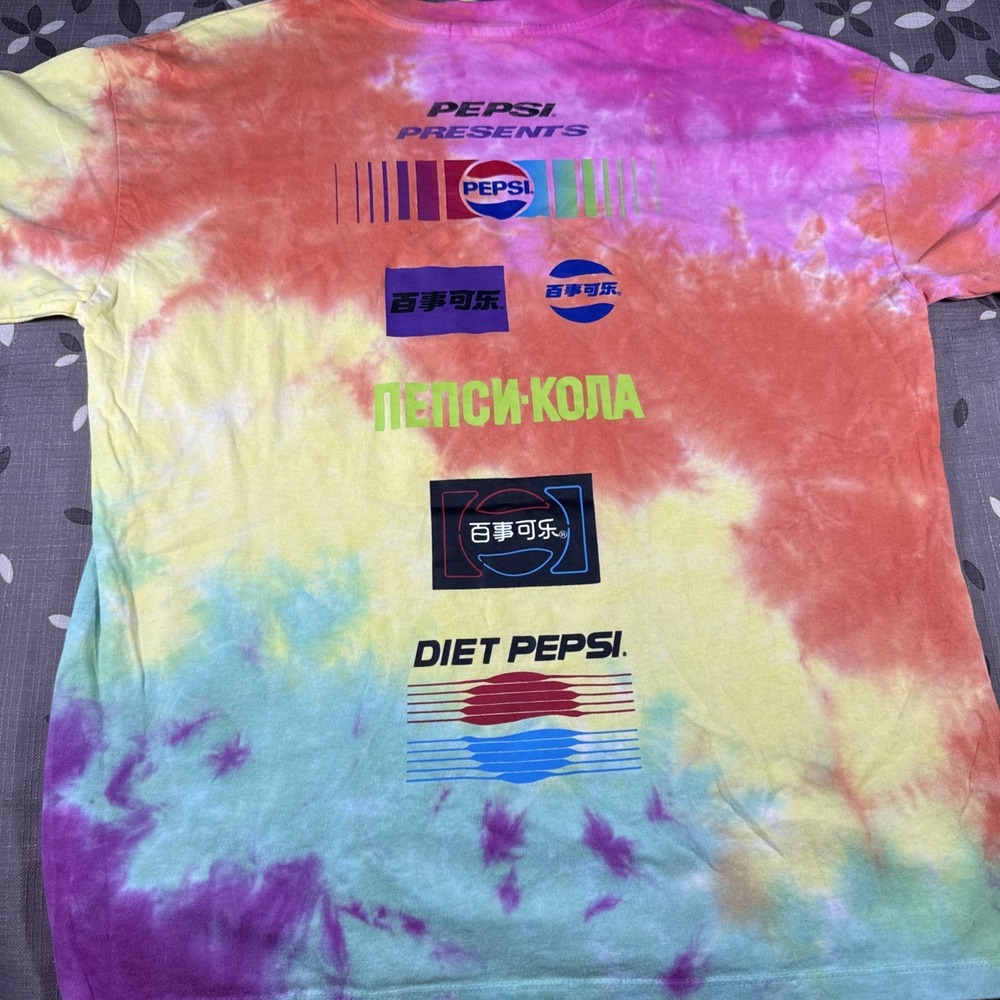 Forever 21 International Pepsi T-Shirt Size L‎ Tie Dye Graphic S/S Casual